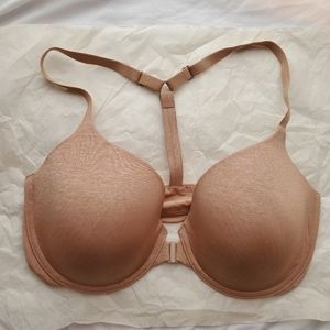 Beige Racerback Semi Demi Victoria's Secret Bra 36DD